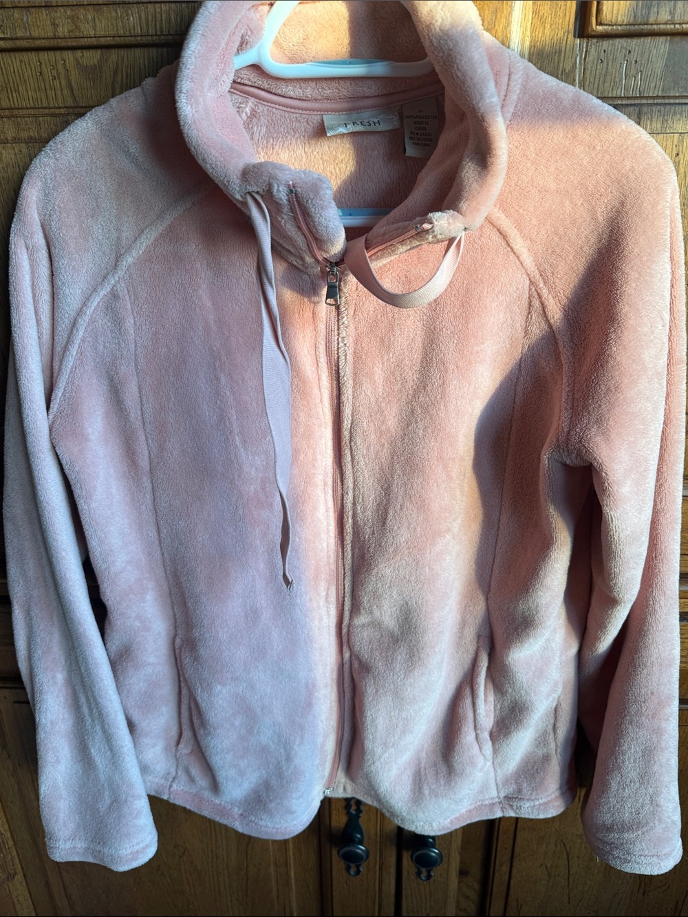 Cozy Pink Plush Zip-Up Jacket